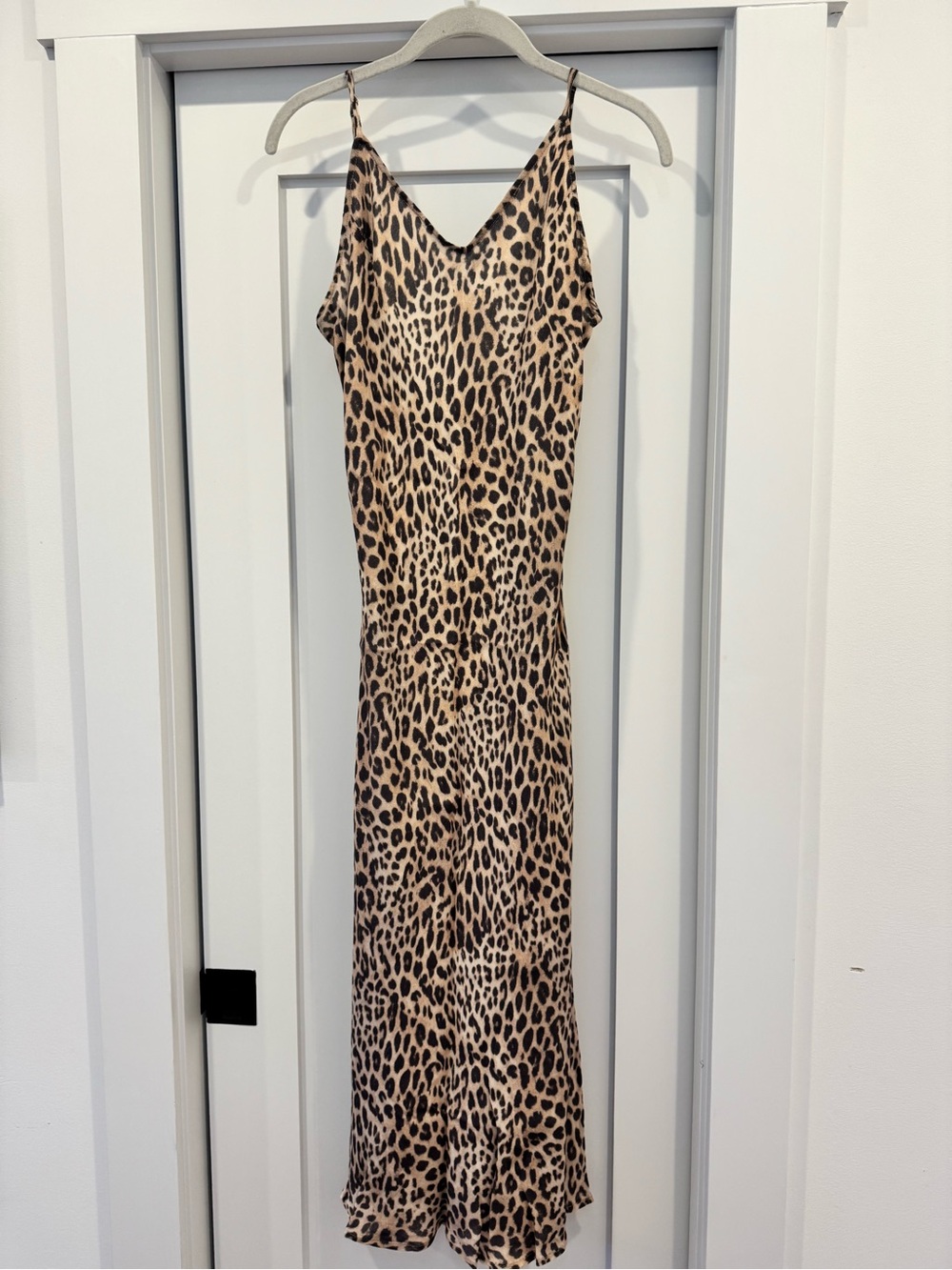Spiritual Gangster Leopard Print Slip Maxi Dress - Tan/Black medium like new